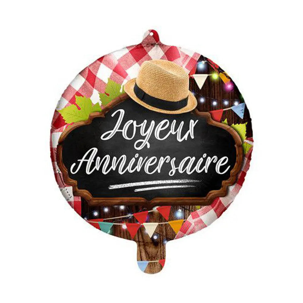 Ballon Alu 45cm - Joyeux Anniversaire Guinguette