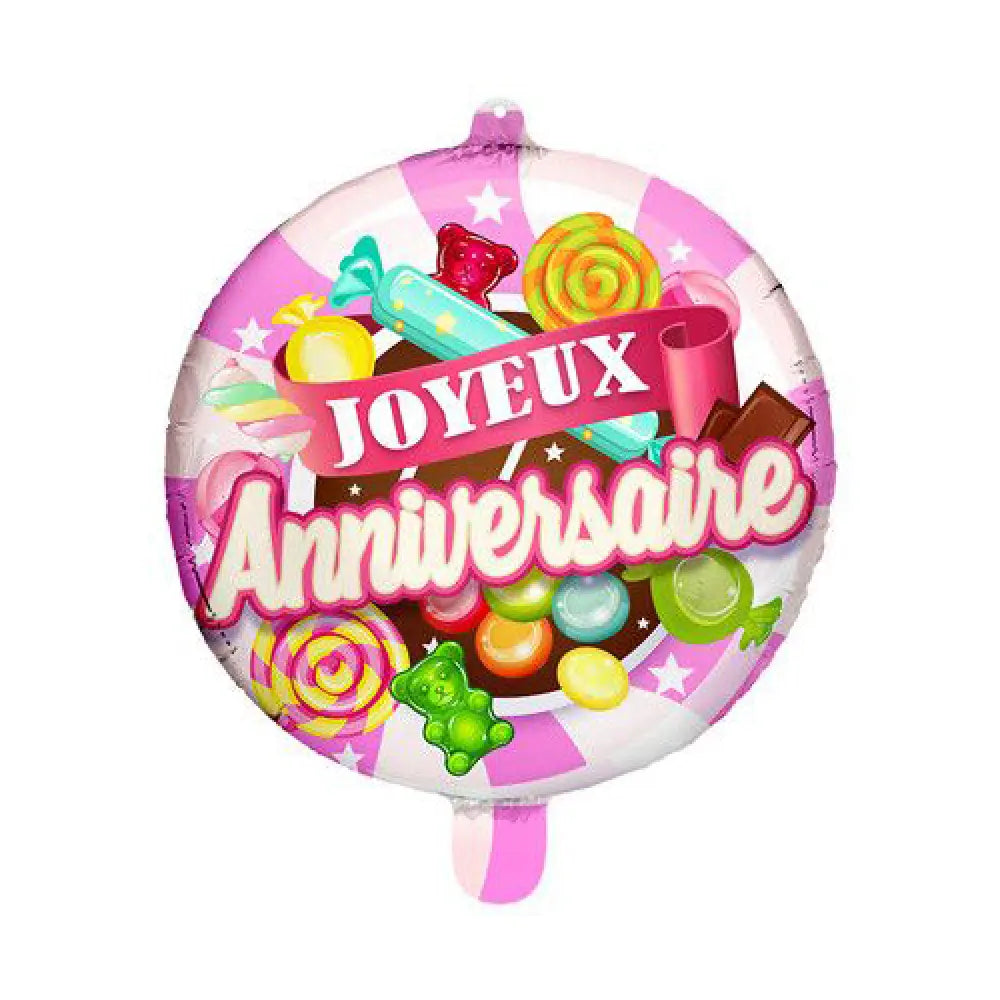 Ballon Alu 45cm - Joyeux Anniversaire Candy