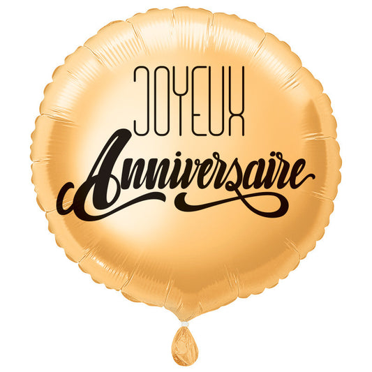 Ballon Foil 45cm Joyeux Anniversaire OR