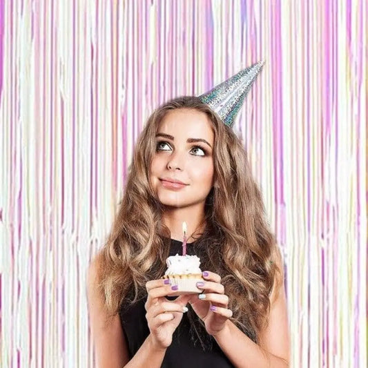 Rideau Franges Holographique - Scintillant - 100x200cm