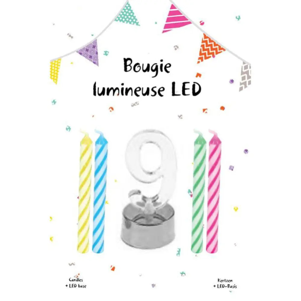 Bougie Lumineuse "9" LED