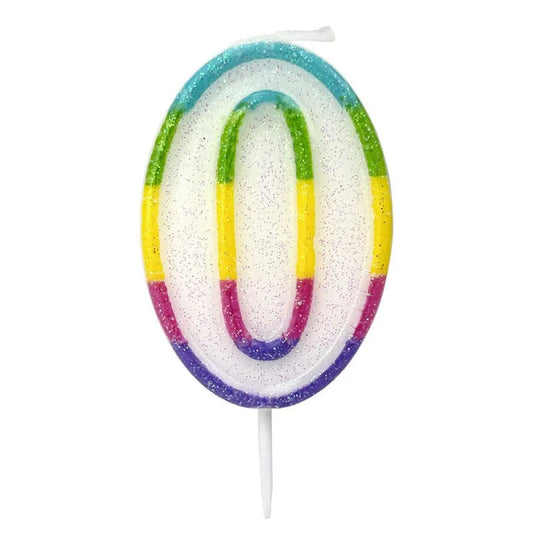 Bougie Chiffre "0" - Multicolore