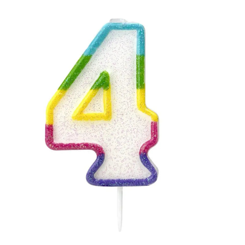Bougie Chiffre "4" - Multicolore