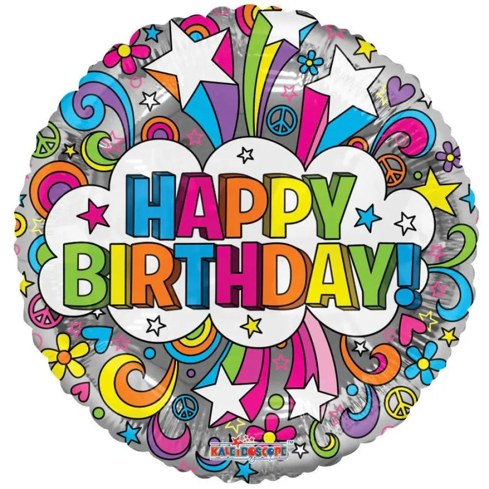Ballon Alu 18'' - Happy Birthday Hippie