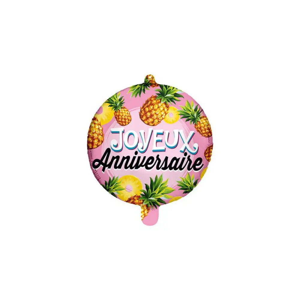 Ballon 45cm - Joyeux Anniversaire Ananas