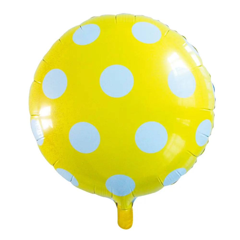Ballon Alu Rond 18'' Pois Jaune