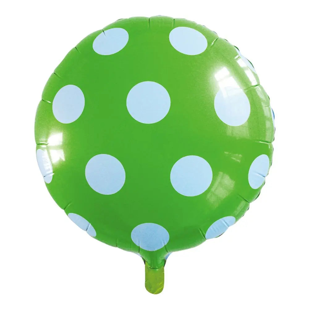 Ballon Alu Rond 18'' Pois Vert Pomme