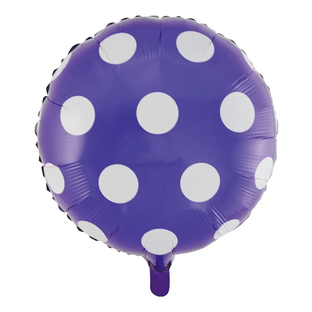 Ballon Alu Rond 18'' Pois Violet