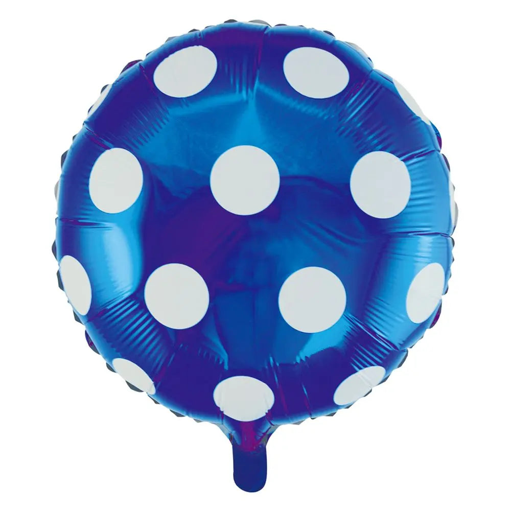 Ballon Alu Rond 18'' Pois Bleu