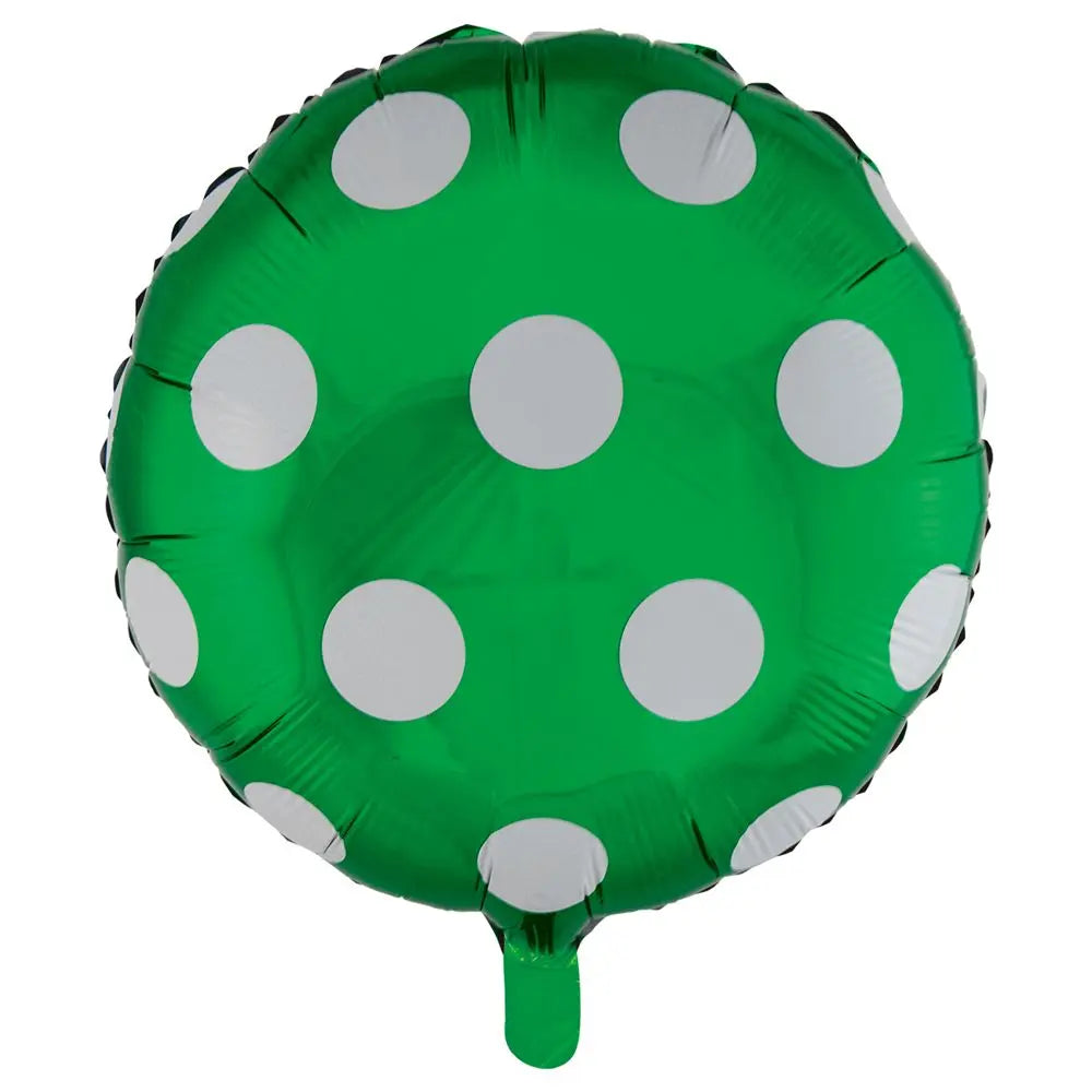 Ballon Alu Rond 18'' Pois Vert