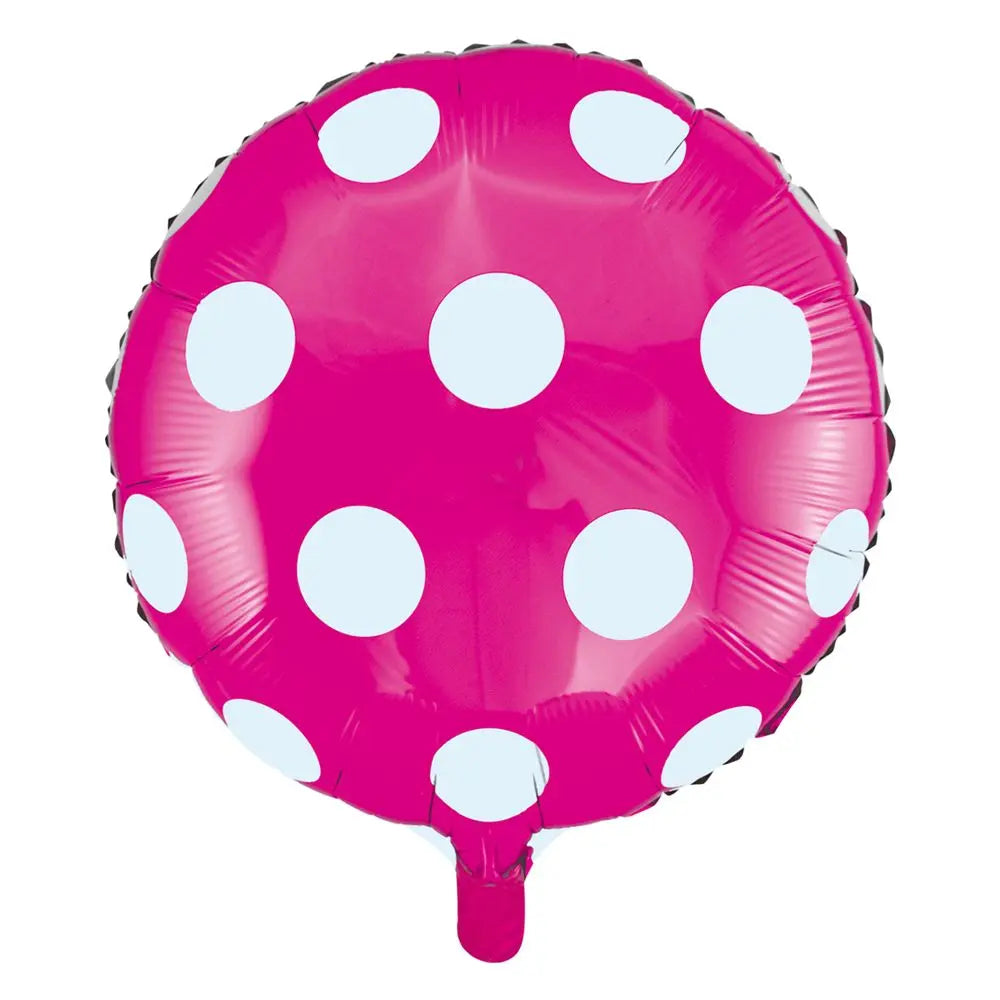 Ballon Alu Rond 18'' Pois Fuchsia