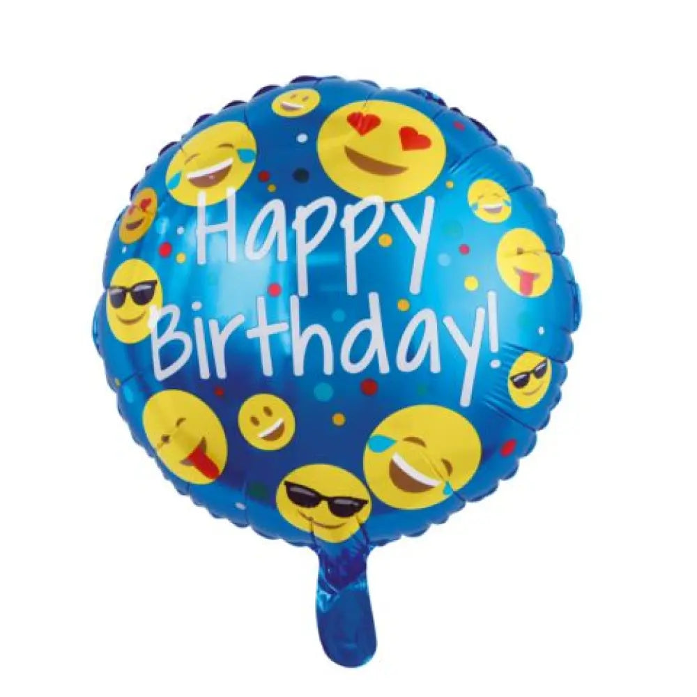 Ballon Alu Rond 18'' Emoji ''Happy Birthday''