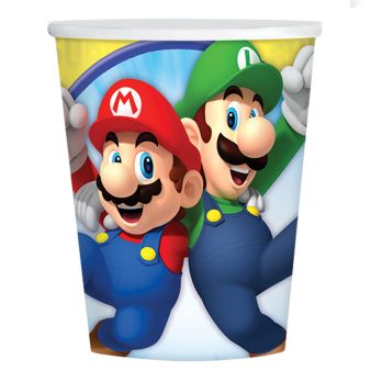 8 Gobelets en Carton 25cl - Super Mario