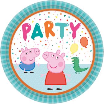 8 Assiettes en Carton D23cm - Peppa Pig ''Party''