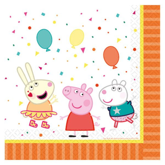 16 Serviettes Papier 33x33cm - Peppa Pig ''Orange''