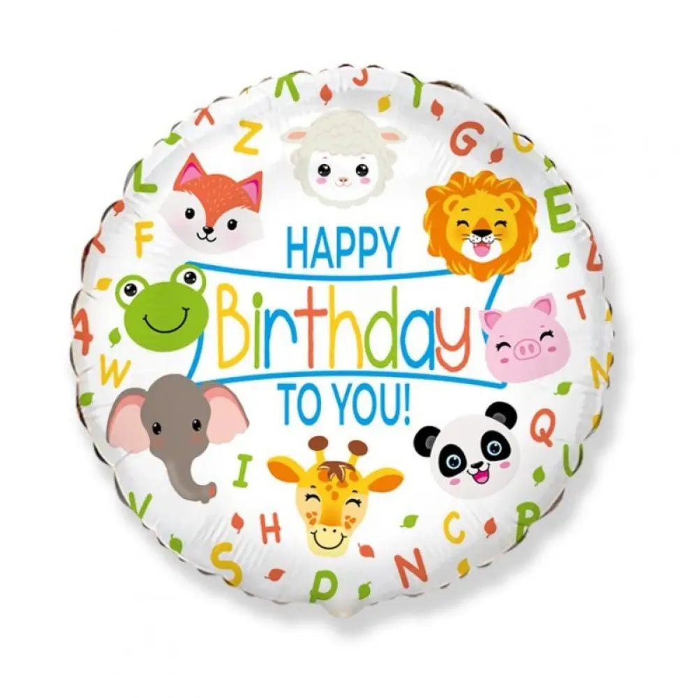 Ballon Alu 45cm - Happy Birthday Animals