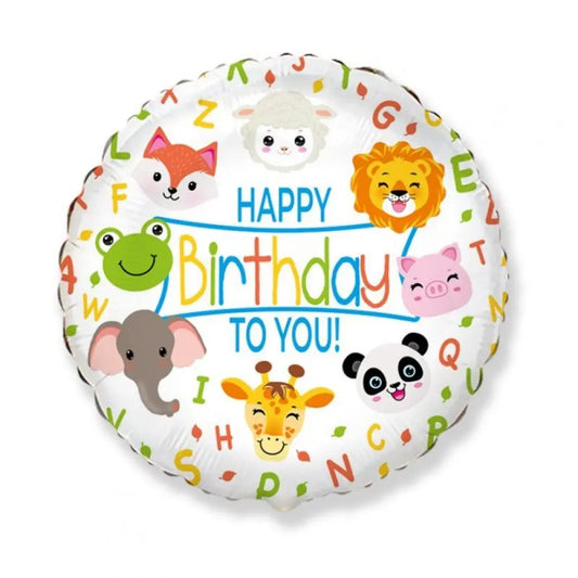 Ballon Alu 45cm - Happy Birthday Animals