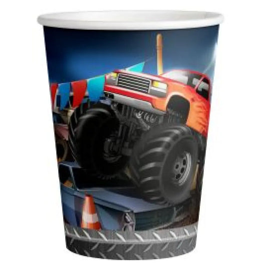 8 Gobelets en Carton 25cl - Monster Truck Rallye
