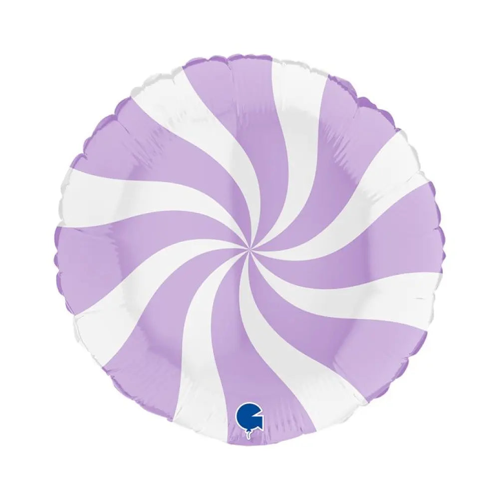 Ballon Alu 18'' - Swirly - Blanc & Lila Mat