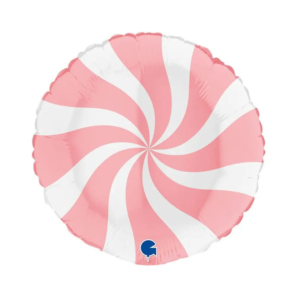 Ballon Alu 18'' - Swirly - Blanc & Rose Mat