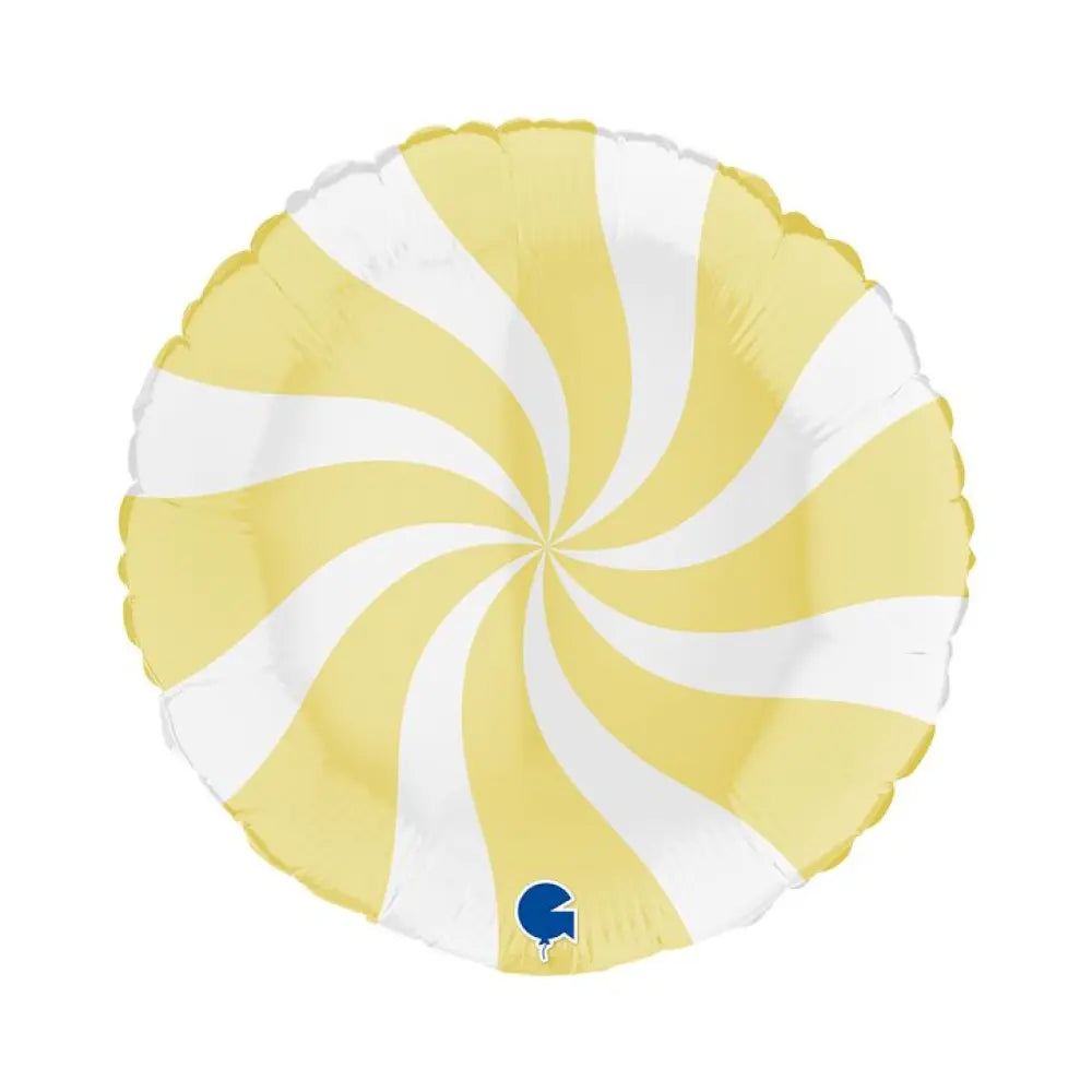 Ballon Alu 18'' - Swirly - Blanc & Jaune Mat