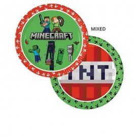 8 Assiettes en Carton D23cm - MINECRAFT