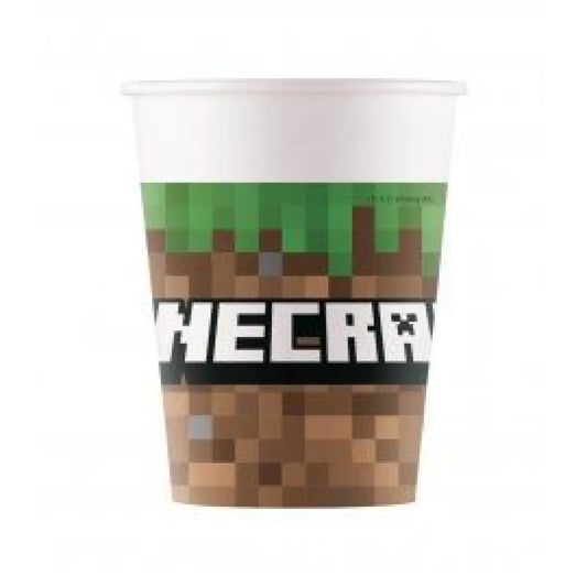 8 Gobelets en Carton 25cl - MINECRAFT