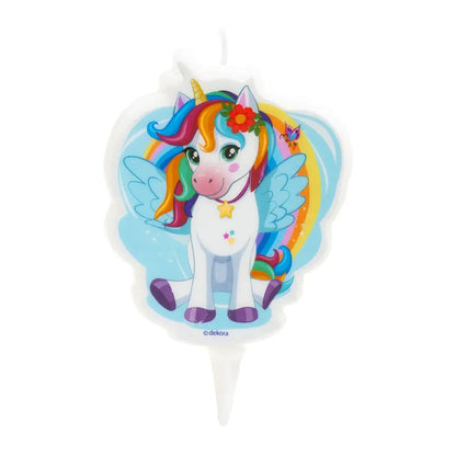 Bougie 2D d'Anniversaire - Licorne - H7.5cm