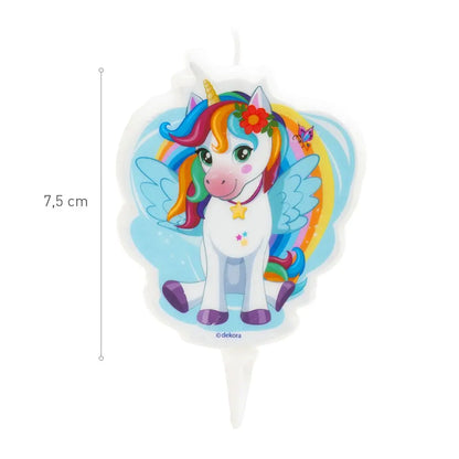 Bougie 2D d'Anniversaire - Licorne - H7.5cm