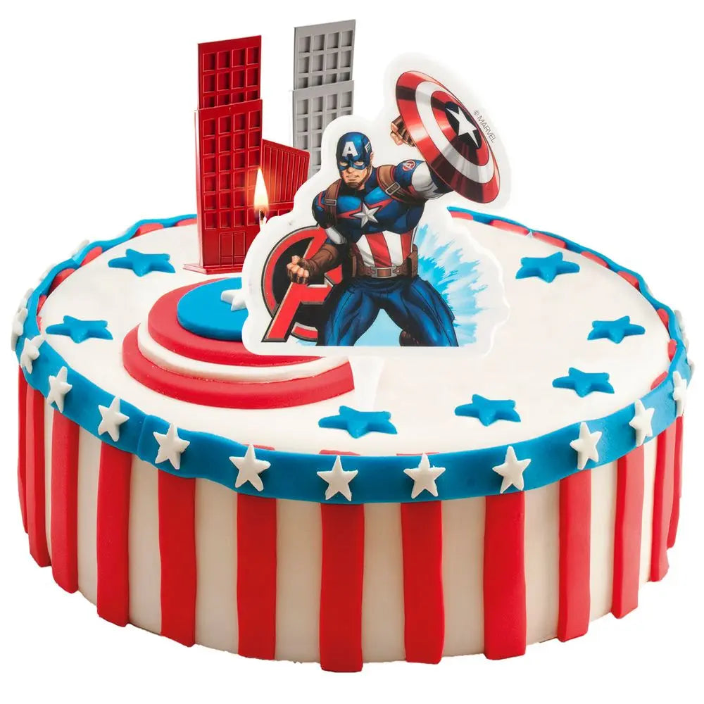 Bougie 2D d'Anniversaire - Captain America Avengers - H7.5cm