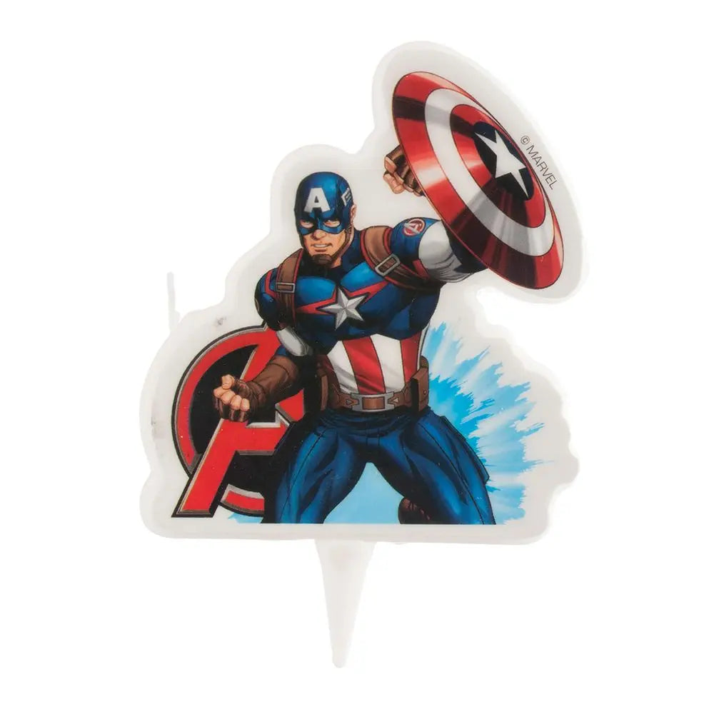 Bougie 2D d'Anniversaire - Captain America Avengers - H7.5cm