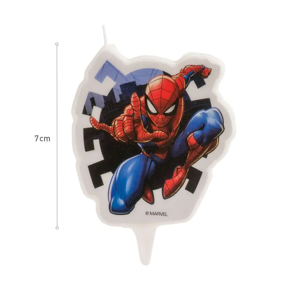 Bougie 2D d'Anniversaire - Spiderman - H7.5cm