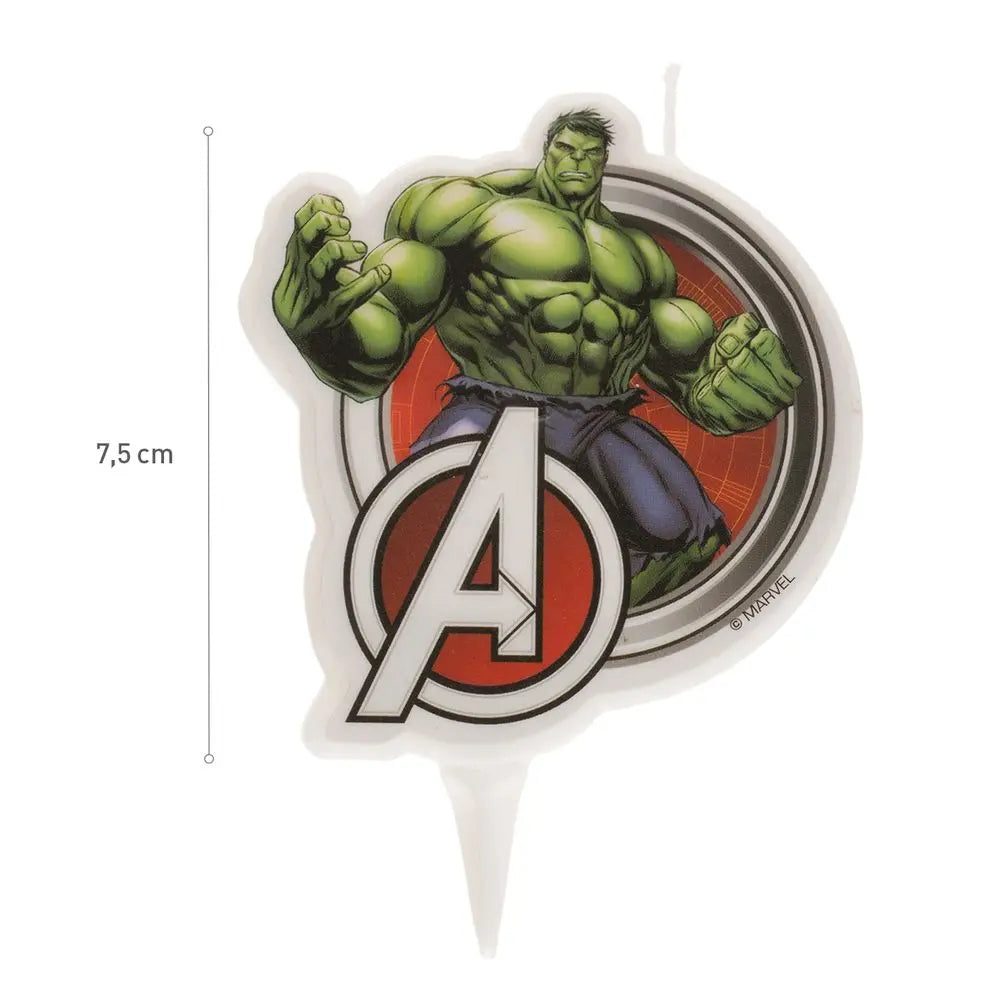 Bougie 2D d'Anniversaire - Hulk Avengers - H7.5cm