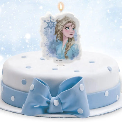 Bougie 2D d'Anniversaire - Elsa Frozen II - H7.5cm