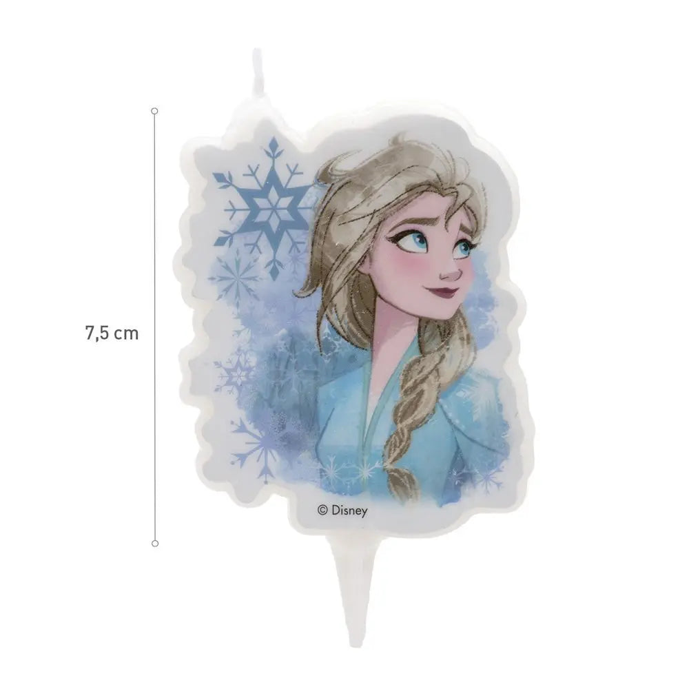 Bougie 2D d'Anniversaire - Elsa Frozen II - H7.5cm