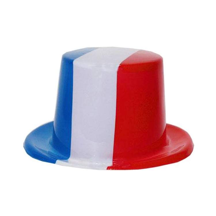 Chapeau haut de forme tricolore France