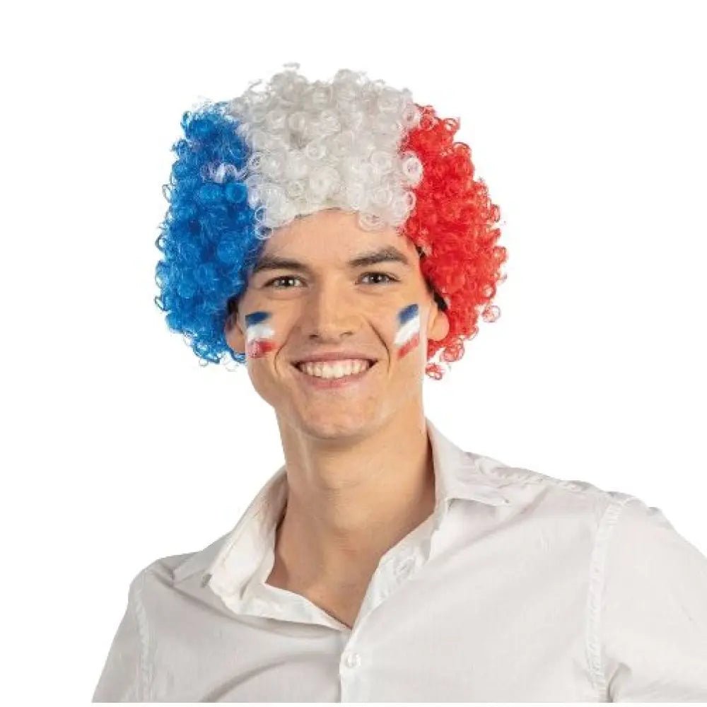 Perruque Disco Tricolore France