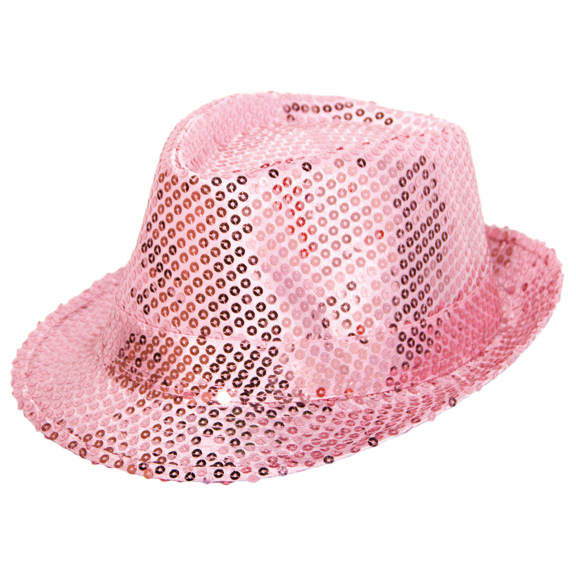 Chapeau Trilby Rose à Paillettes