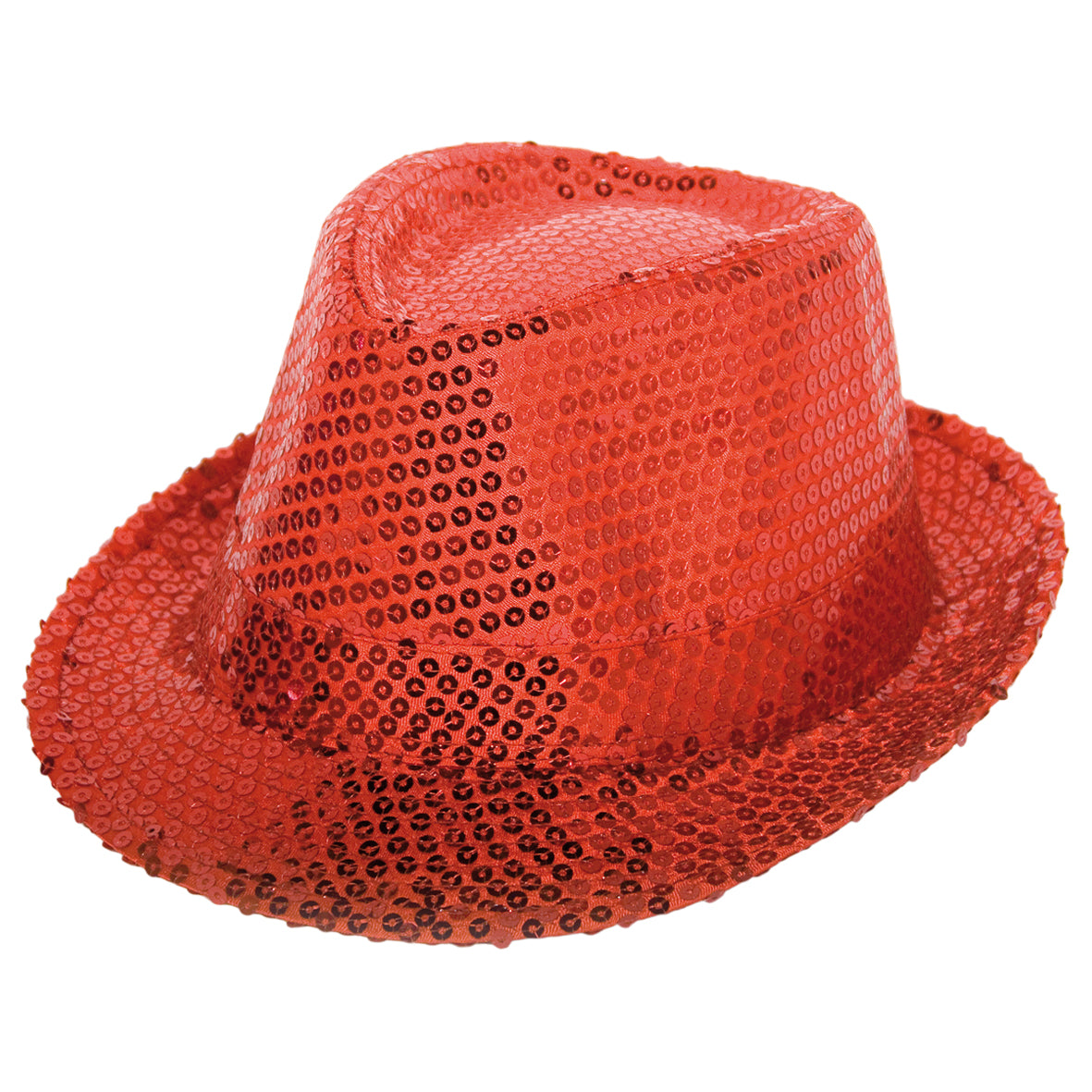 Chapeau Trilby Rouge avec Paillettes