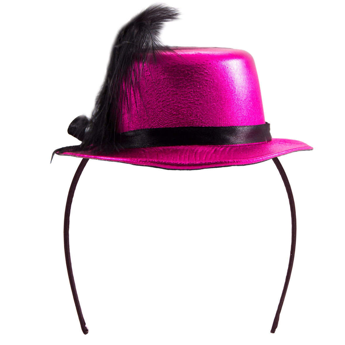 Tiare avec Petit Chapeau Métallique Magenta