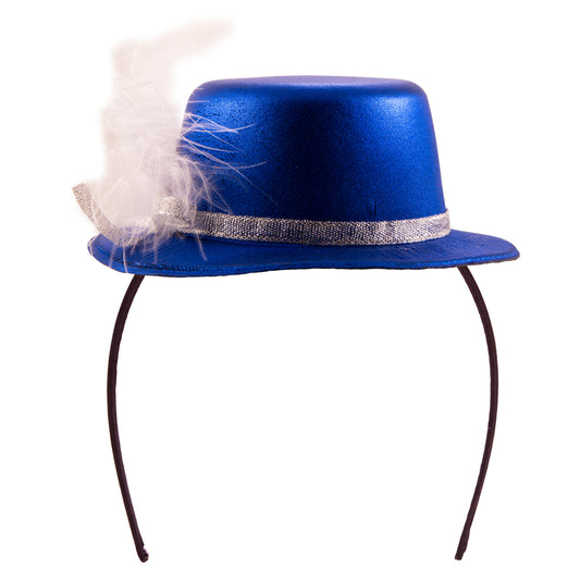 Diadème avec Petit Chapeau Métallique Bleu