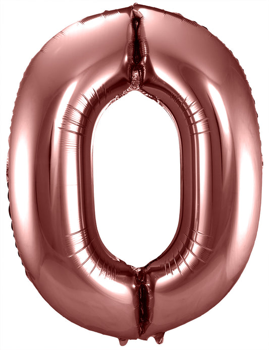 Ballon aluminium Chiffre 0 Bronze - 86 cm