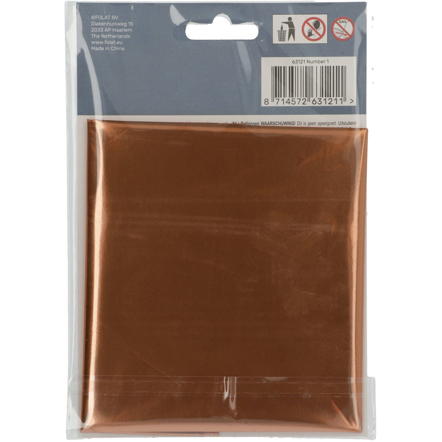 Ballon aluminium Chiffre 1 Bronze - 86 cm