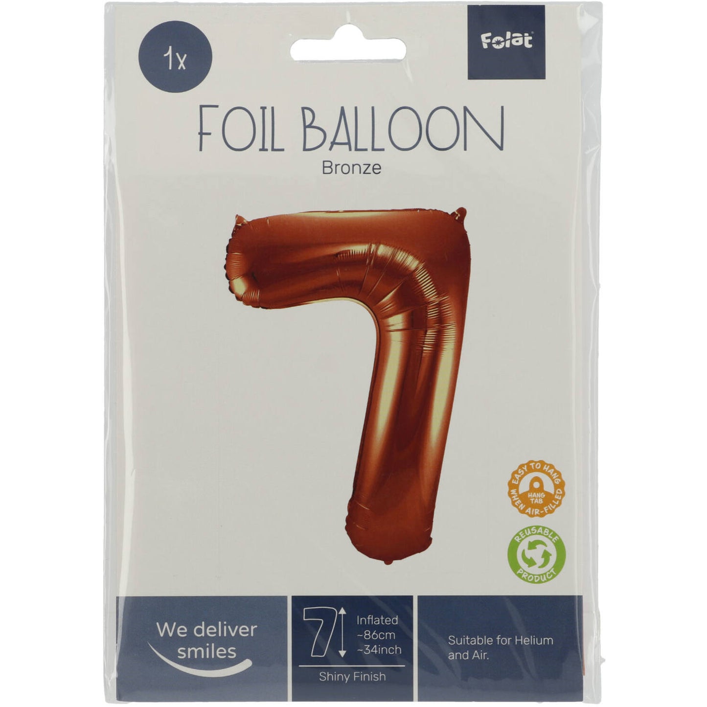 Ballon aluminium Chiffre 7 Bronze - 86 cm