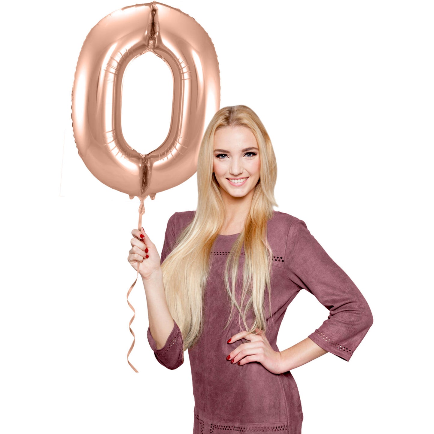 Ballon Chiffre 0 Rose Gold 86cm 