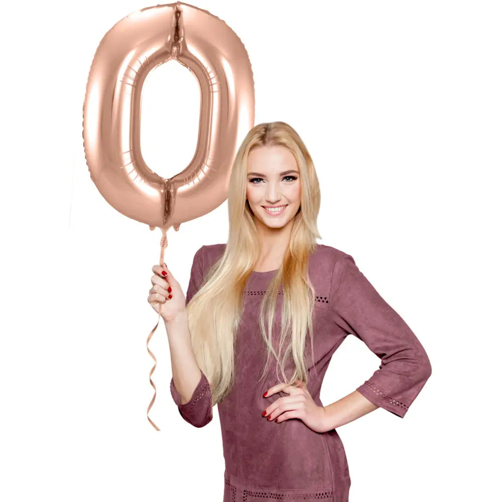 Ballon Chiffre 0 Rose Gold 86cm 