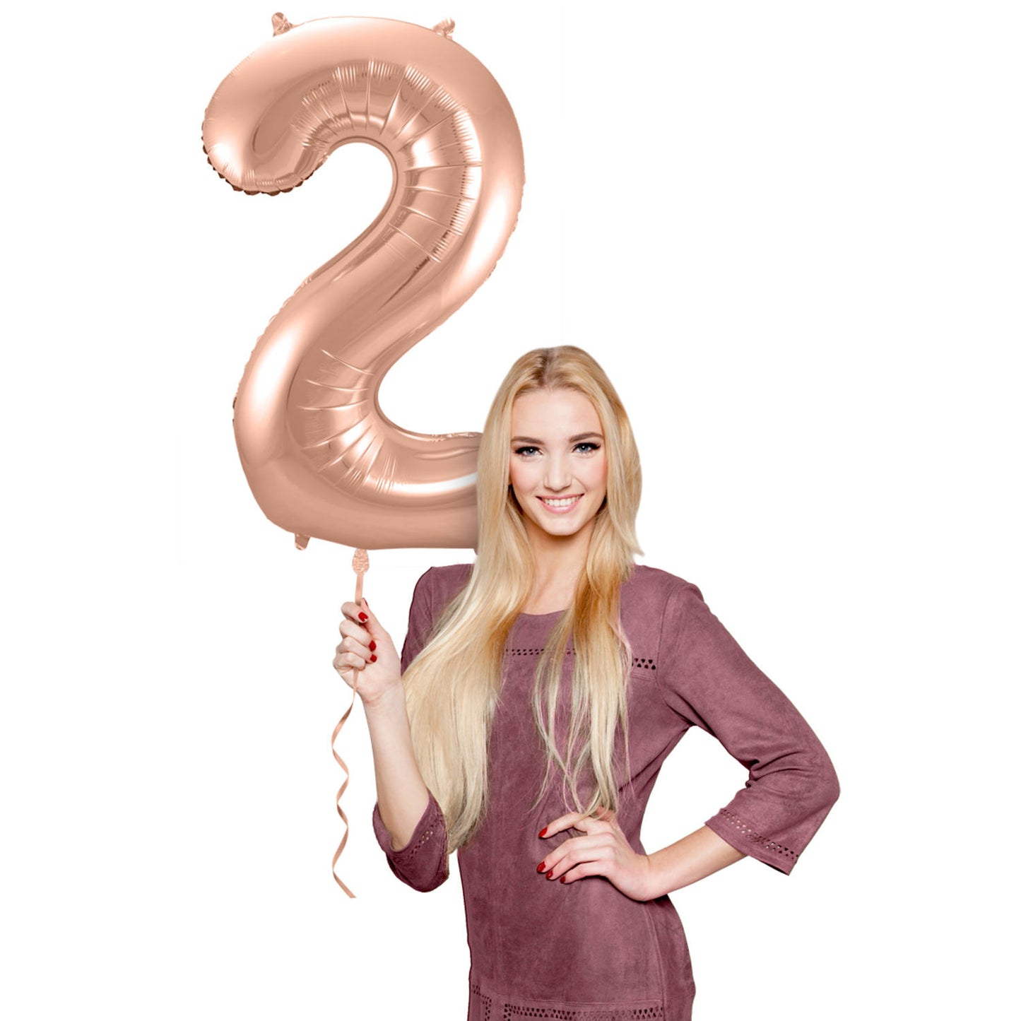 Ballon Chiffre 2 Rose Gold 86cm