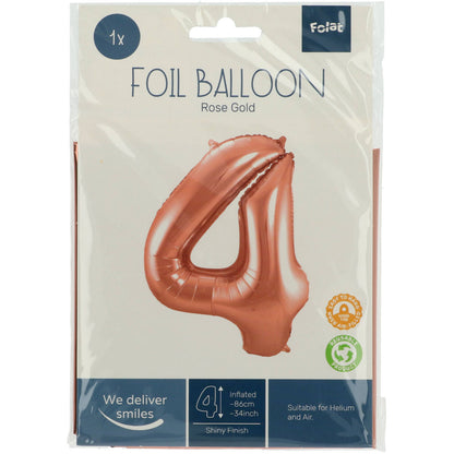 Ballon Chiffre 4 Rose Gold 86cm 