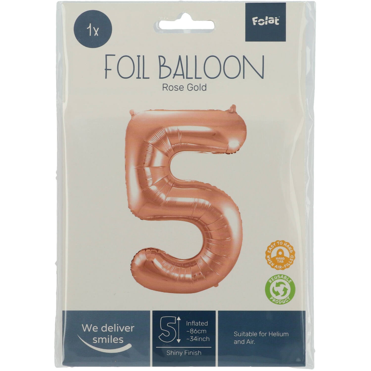 Ballon Chiffre 5 Rose Gold 86cm 