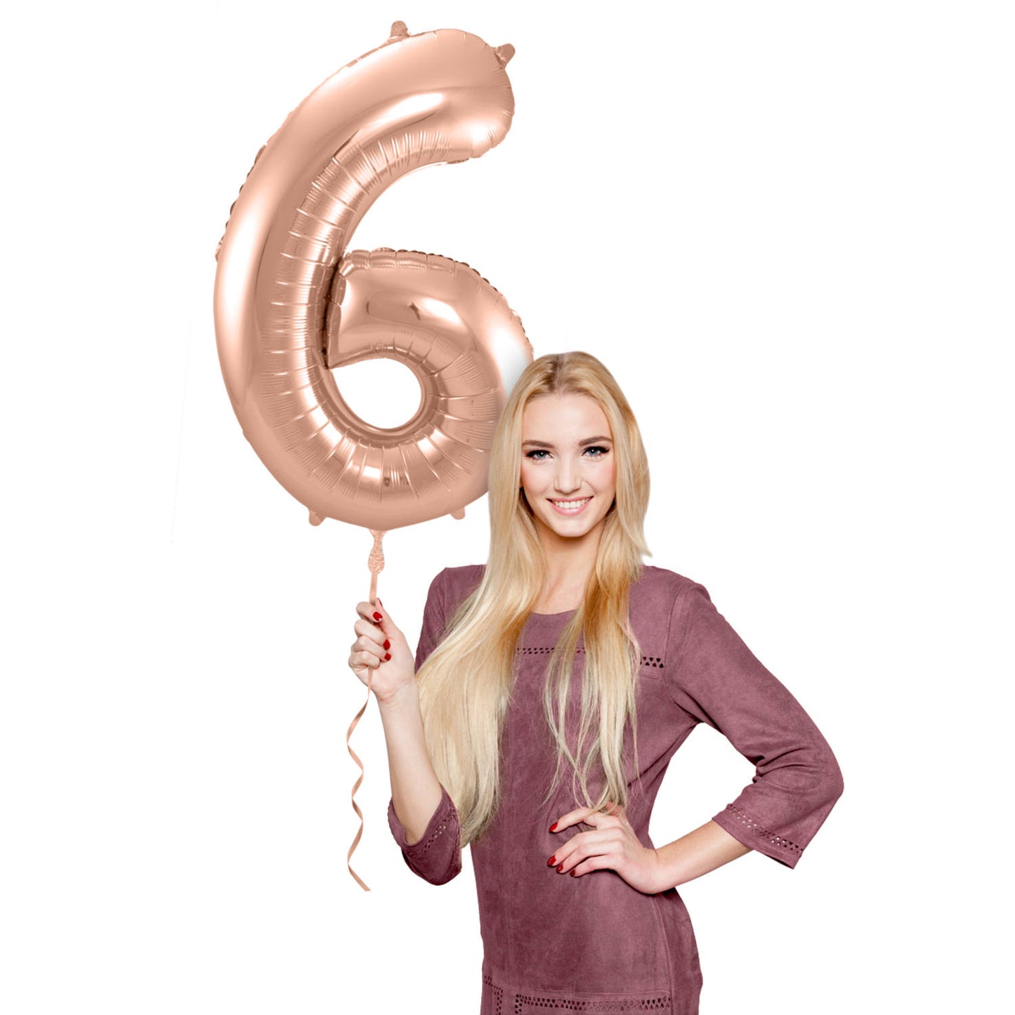 Ballon Chiffre 6 Rose Gold 86cm 